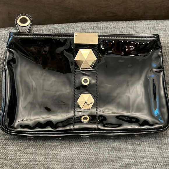 Patent leather black jimmy choo clutch. No rips or abrasions to leather - Picture 1 of 5